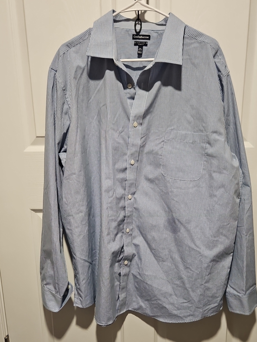 Croft & Barrow Men’s Light Blue Check Dress Shirt